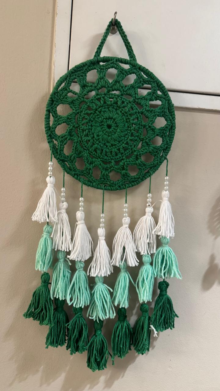 Green Crochet Dream Catcher